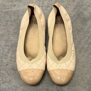 Stuart Weitzman Tan Quilted Flats